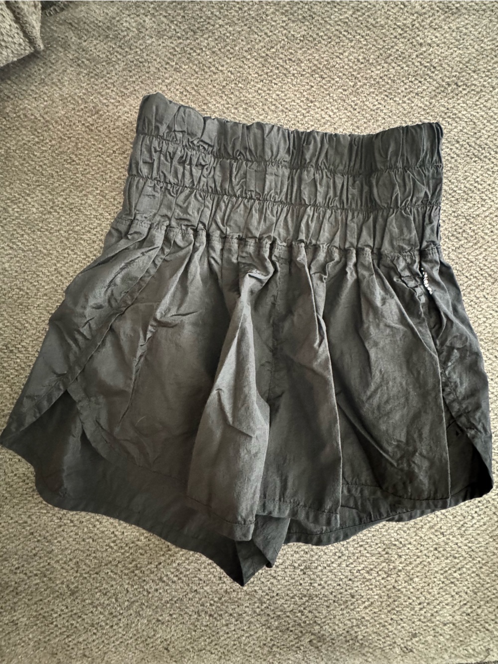 Free People Movement Black Elastic Waist Bubble Shorts